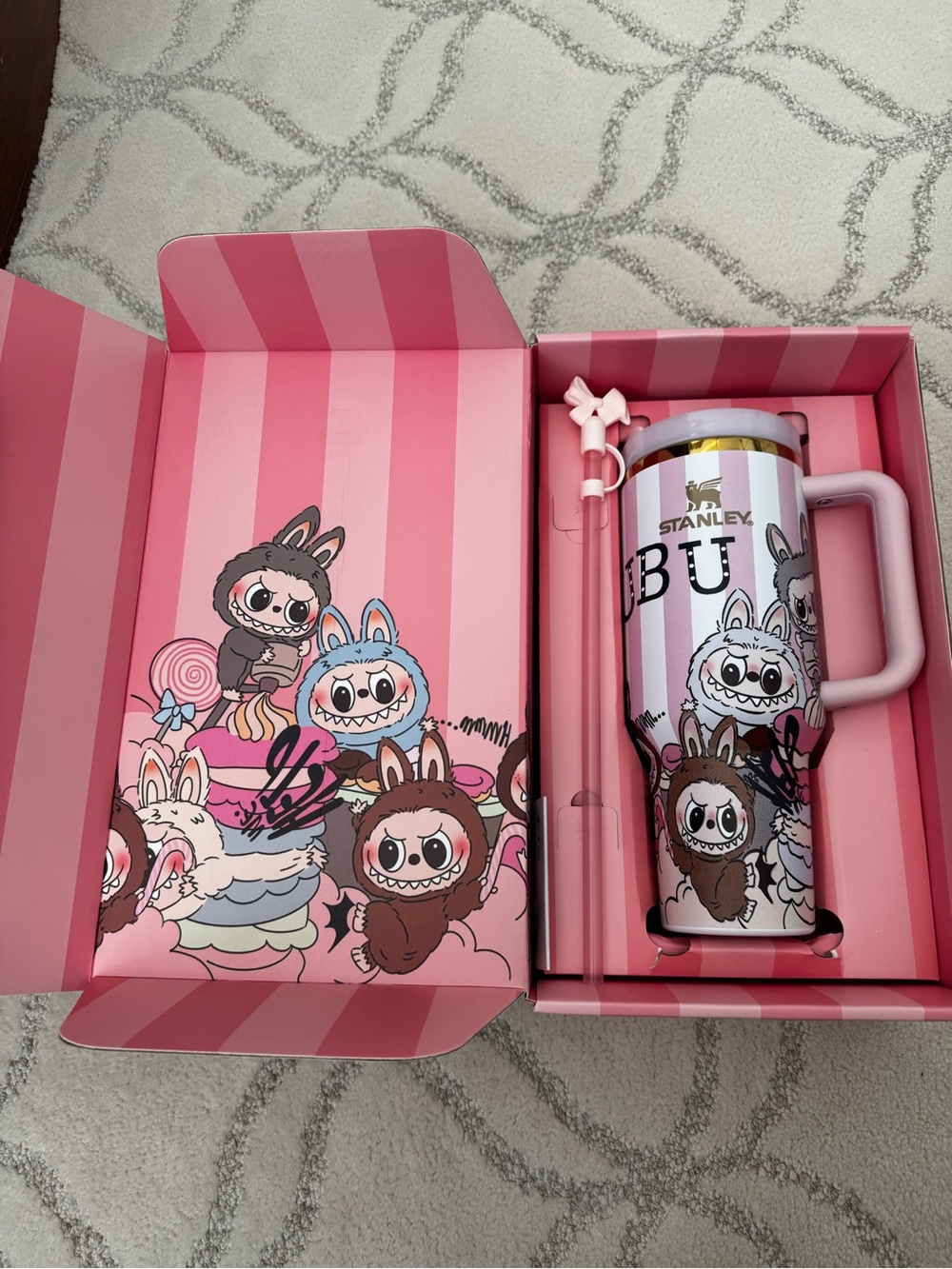 Labubu Pink Stanley 40oz in Original Box